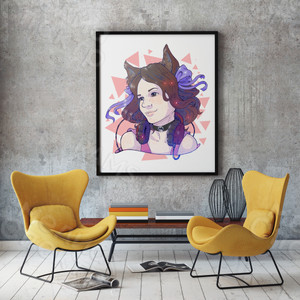 Картина на холсте 40х50см «Лиса Женя» (ручная отрисовка по фото в стиле «Поп-арт») — фото 2