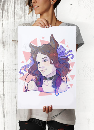 Картина на холсте 40х50см «Лиса Женя» (ручная отрисовка по фото в стиле «Поп-арт») — фото 1