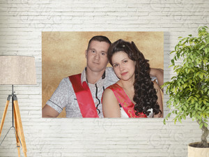 Фотокартина на холсте 80х60см «Свидетели-молодожены» — фото 2