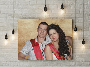 Фотокартина на холсте 80х60см «Свидетели-молодожены» — фото 1