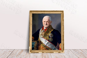 Фотокартина-монтаж на холсте в багете 40х60см «Генерал» — фото 1