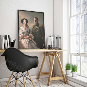 Фотокартина-монтаж на холсте 60х80см «Дама с офицером» — фото 2