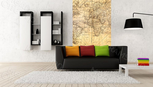 Фотография на холсте 105х200см «Старинная карта» — фото