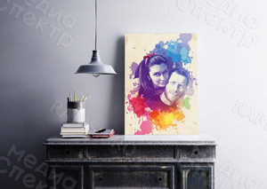 Фотокартина в стиле гранж на холсте 50х70см «Подарок любимой» — фото 1