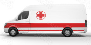 Наклейки на автомобиль круглые 25см и 50см «Красный крест» — фото 2