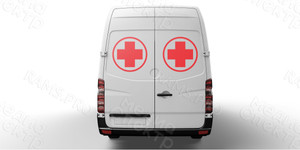 Наклейки на автомобиль круглые 25см и 50см «Красный крест» — фото 1