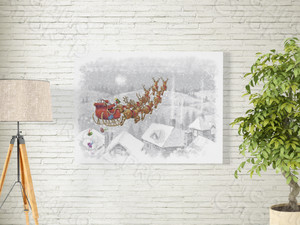 Постер 150х120см «Санта Клаус на оленьей упряжке» — фото 2