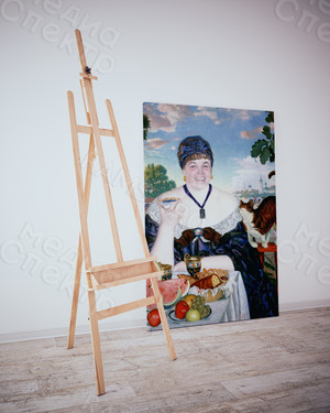 Фотокартина-монтаж на холсте 60х50см «Дама за чаем» — фото 2