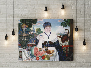 Фотокартина-монтаж на холсте 60х50см «Дама за чаем» — фото 1