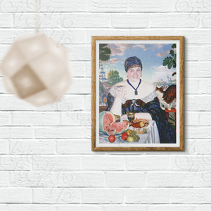 Фотокартина-монтаж на холсте 60х50см «Дама за чаем» — фото 4