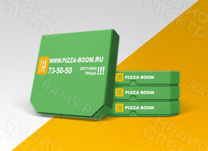 Наклейки комбинированные из цветных пленок 60х13см «Pizza Boom» — фото 1