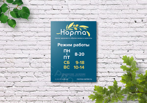 Табличка-режимник А3 для медицинского центра ЗОЖ «Норма» — фото 1