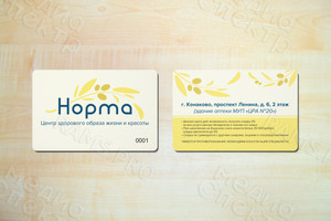 Пластиковая карта 85х55мм для медицинского центра ЗОЖ «Норма» — фото 3