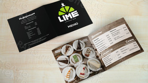 Меню-брошюра 20x20см на скобах для бара «LIME» — фото 3