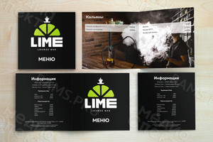 Меню-брошюра 20x20см на скобах для бара «LIME» — фото 7