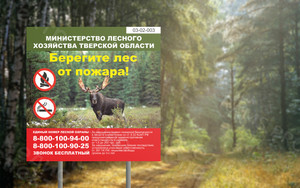 Наклейка-плакат на щит 1х1м «Берегите лес от пожара!» — фото 2