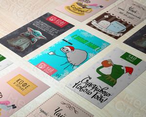 Наклейки 8х13см КОФЕ-ЧАЙ «Доктор Йодо» — фото 1