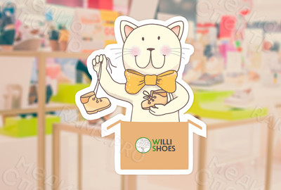 Наклейка на витрину обувного магазина «WILLI SHOES» — фото