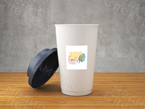 Наклейки 40х40мм на стаканчики для кафе «Why Fresh» — фото 2