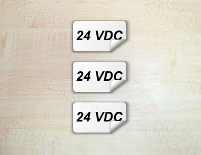 Наклейки на оборудование 3х1см «24 VDС» — фото