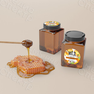 Наклейки-этикетки круг «МЁД ПРЕДГОРЬЯ АЛТАЯ» — фото 2