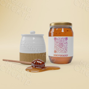 Наклейка-QRкод на упаковки «МЁД ПРЕДГОРЬЯ АЛТАЯ» — фото