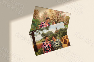 Фотопортрет на дизайнерской бумаге «Две подруги» — фото 1