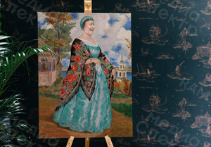 Картина-фотомонтаж на холсте 50х70см «Купчиха» — фото 2