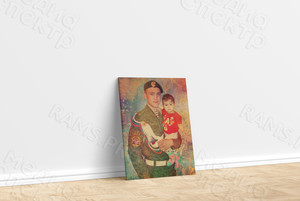 Фотокартина в стиле арт-гранж на холсте 40х60см «Отец и дочь» — фото 3