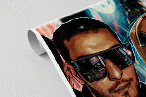 Фотокартина в стиле дрим-арт холсте 50х70см «Двое в темных очках» — фото 2