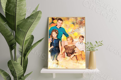 Фотокартина в стиле дрим-арт на холсте 50х70см «Семья» — фото