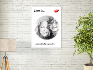 Фотокартина в стиле Love is на холсте 50х70см «Большой путь вместе» — фото 1