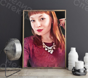 Фотокартина на холсте 40х60см «Девушка в красном» — фото 1