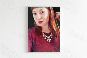 Фотокартина на холсте 40х60см «Девушка в красном» — фото 4