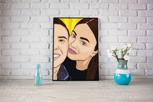 Фотокартина в стиле поп-арт на холсте 50х70см «Двое вместе» — фото 3