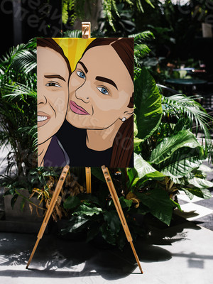 Фотокартина в стиле поп-арт на холсте 50х70см «Двое вместе» — фото 4