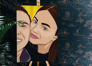 Фотокартина в стиле поп-арт на холсте 50х70см «Двое вместе» — фото 1