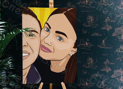 Фотокартина в стиле поп-арт на холсте 50х70см «Двое вместе» — фото