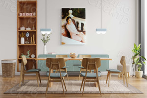 Фотокартина в стиле дрим-арт на холсте 50х70см «Дама на скамейке» — фото 3