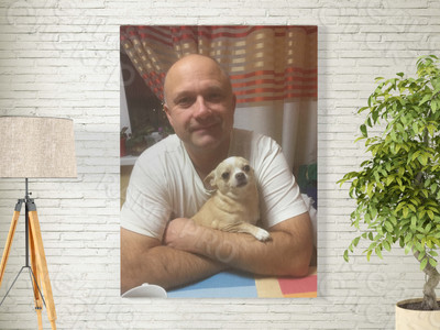 Фотокартина на холсте в багете 40х60см «Отец Лизы» — фото