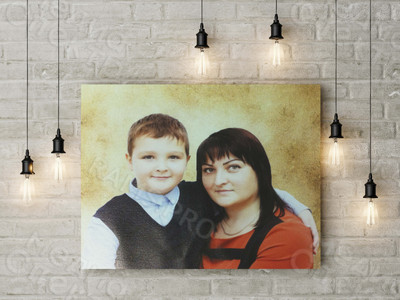 Фотокартины на холсте 40х30см «Мама и сын» — фото