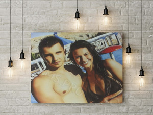 Фотокартина в стиле дрим-арт на холсте 70х50см «Влюбленные на отдыхе» — фото 1