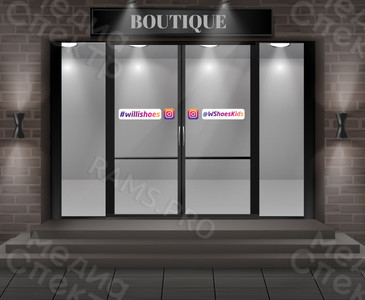 Наклейки на витрины магазина WILLI SHOES — фото