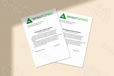 Фирменный бланк для компании «ЭкоБытСервис» — фото