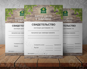 Свидетельство А4 «Банная школа в Дубровках» — фото 1