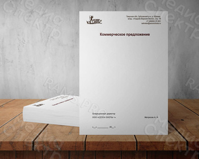 Фирменный бланк для документов А4 — фото