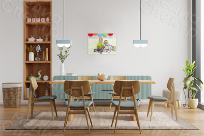 Фотокартина 40х30см «Дети с шарами» — фото