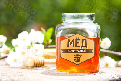 Фигурные наклейки-этикетки на упаковки «Мёд от Сан Саныча» — фото