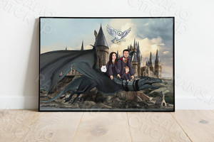 Картина 90х60см «На драконе» по Гарри Поттеру — фото 3