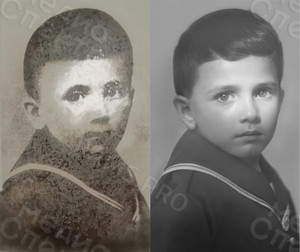 Реставрация портрета мальчика на фотокерамике для памятника — фото 4